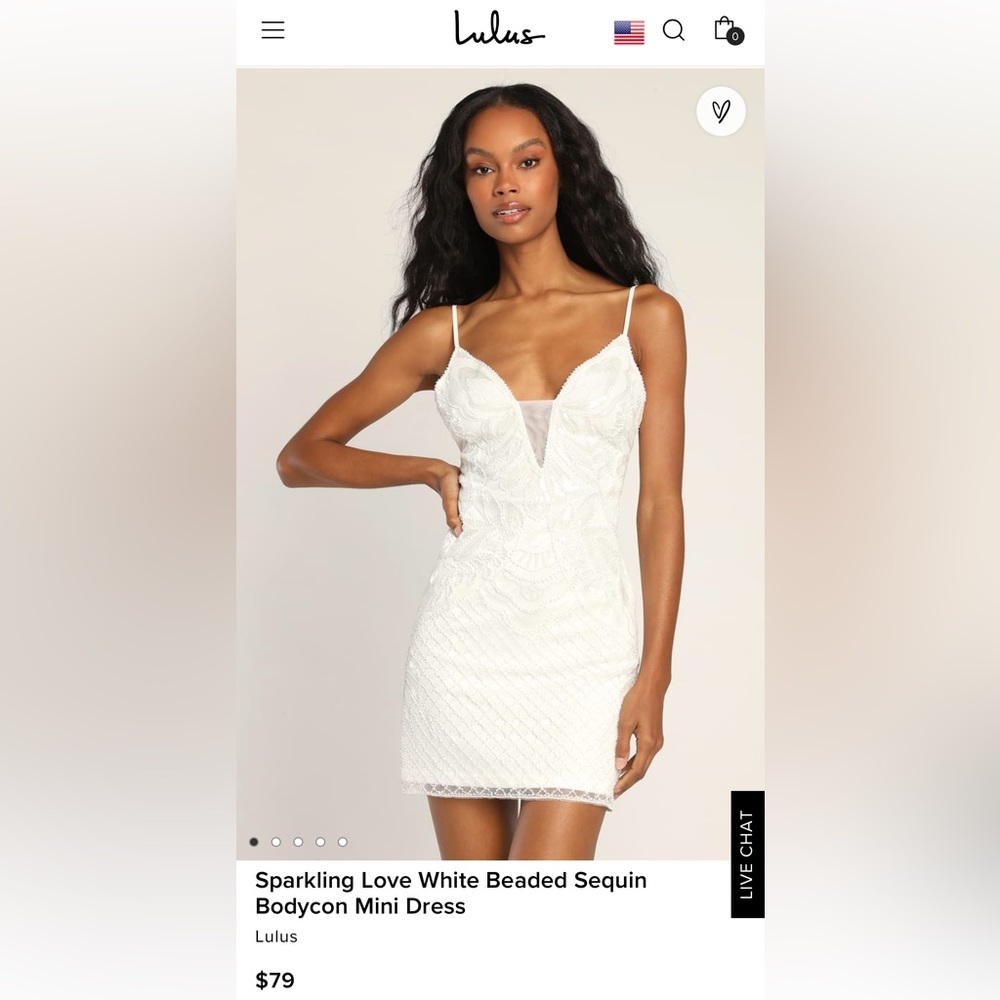 Lulus white beaded sequin dress